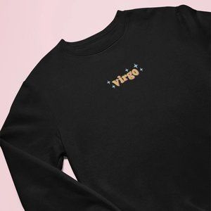 Zodiac sign embroidered sweatshirt/ star sign embroidered image 1